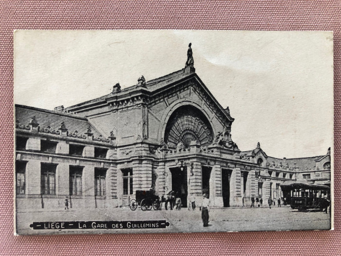 Carte postala nercirculata - Gara din LIEGE, Belgia, anii 1910