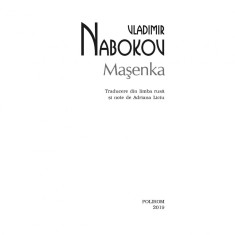 Masenka - Vladimir Nabokov, editia 2019