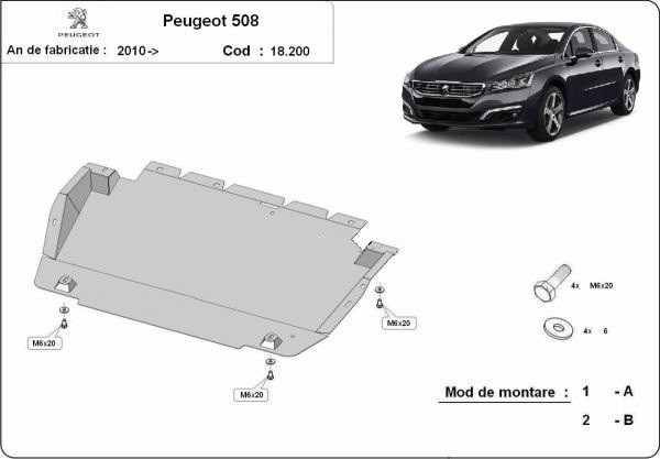Scut motor metalic Peugeot 508 2011-2018