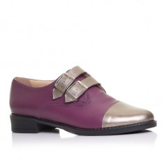 Pantofi piele naturala Ivory Violet Argintiu - sau Orice Culoare foto