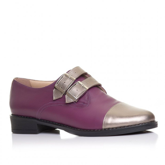 Pantofi piele naturala Ivory Violet Argintiu - sau Orice Culoare