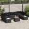 Set de canapele pentru gradina cu perna 8 pcs Negru Rattan poli