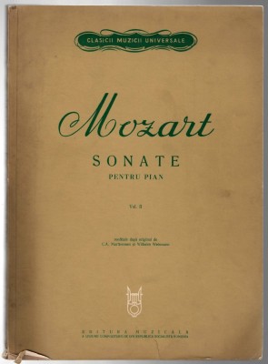 Mozart - Sonate - partituri pian vol. II, Ed. Muzicala, 1967 foto
