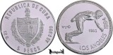 1983, 5 Pesos - Alergător - Cuba | KM 109 | PROOF, America Centrala si de Sud