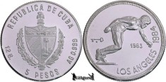 1983, 5 Pesos - Alergător - Cuba | KM 109 | PROOF