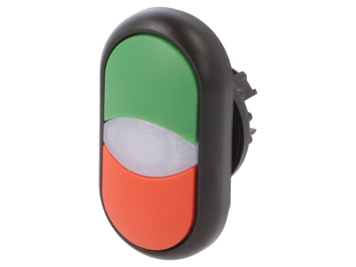Comutator dublu 22mm roșu/verde IP66