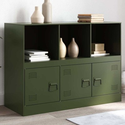 vidaXL Bufeta verde măslină 99x39x73 cm oțel 841791 foto