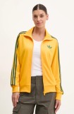 Adidas Originals bluza Firebird femei, culoarea portocaliu, cu imprimeu, JP2300