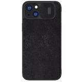 Husa pentru iPhone 15 Plus, Nillkin QIN Leather Case, Black