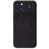 Husa pentru iPhone 15 Plus, Nillkin QIN Leather Case, Black