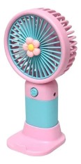 Ventilator de mana cu suport, portabil, incarcare USB, dimensiuni reduse, acumulator integrat, putere 1,5W, multicolor