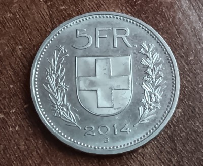 C50 - Moneda foarte veche - Elvetia - 5 franci - 2014 foto