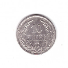 Moneda Ungaria 10 filler 1894, stare buna, curata