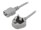 Cablu Alimentare Gri 1,8m 3x1,5mm2 BS 1363 la IEC C19