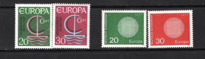 GERMANIA (BUNDESPOST) 1966/70 &amp;ndash; EUROPA CEPT, 2 serii nestampilate, F100 foto
