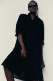 MUUV. rochie din bumbac culoarea negru, mini, oversize