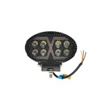 Proiector oval LED cu DRL 9-80V, 84W, alb-galben, carcasa aluminiu IP67