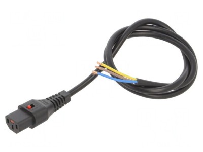 Cablu Alimentare IEC C13 1m Negru 10A cu Blocare foto