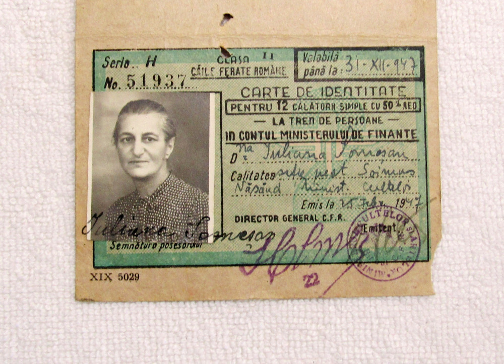 CFR-Carte de identitate pentru 12 calatorii simple cu 50% reducere  31.XII.1947 | Okazii.ro