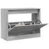 Gossi pantofar, gri sonoma, 80x34x63 cm, lemn prelucrat