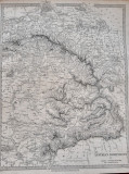 Harta cu reprezentare Transilvania, Banat si Bucovina, tiparita in anul 1832