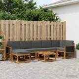 Cumpara ieftin Set de canapele de exterior 8 buc. 7-Locuri Natural si Antracit