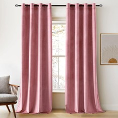 Set doua draperii catifea blackout, roz