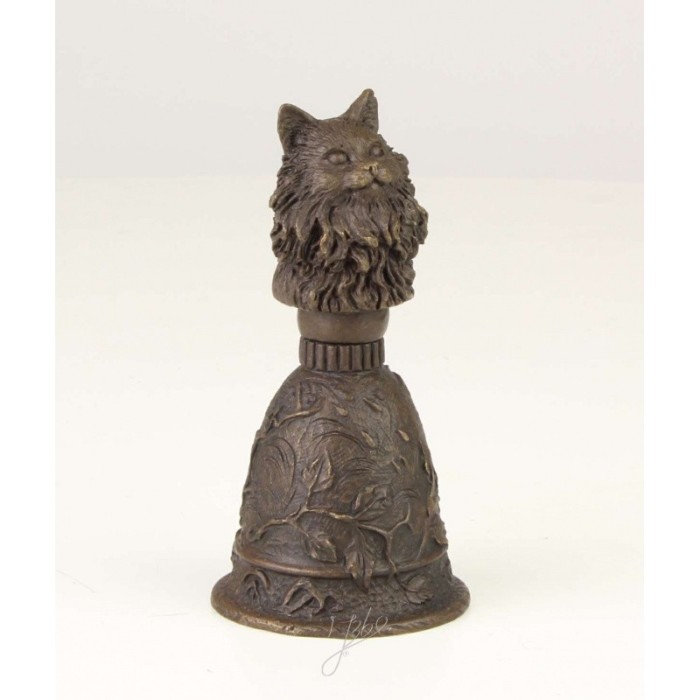 Clopot de bronz de mana cu o pisica JT-4