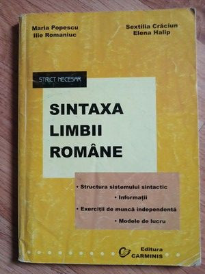 Sintaxa limbii romane- Maria Popescu, Ilie Romaniuc foto