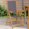 VidaXL Scaune de grădină 2 buc., antracit, lemn masiv acacia și textil 367658