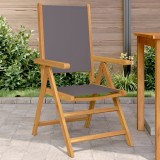 VidaXL Scaune de grădină 2 buc., antracit, lemn masiv acacia și textil 367658