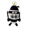Jucarie Moale de Plus de Tip Breloc, Flippy, Model Italian Brainrot Ninja Spadellini Silenzioso, 16 x 10 cm, Negru Alb