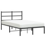 Cumpara ieftin Cadru de pat metalic cu tablie, negru, 120x190 cm