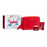 Clarins Super Restorative Set cadou pentru Femei Cremă de zi 50 ml + cremă de noapte 15 ml + ser pentru ochi 7 ml + Double Serum 0,9 ml + neceser