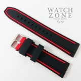 Curea pentru ceas Alfa - Silicon Ro?u ?i Negru - 18mm, 20mm, 22mm, 24mm - 5S15 Rosu