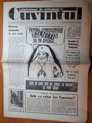 cuvantul saptamanal de atitudine 14 aprilie 1991-art zoe ceusescu foto