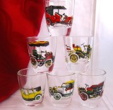 SET PAHARE TUICA SHOT-URI DECORATE CU MASINI DE EPOCA