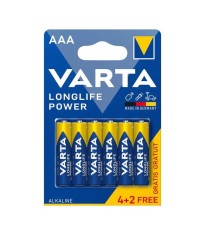 Set 6 baterii alcaline LONGLIFE POWER AAA LR3 4+2buc VARTA foto