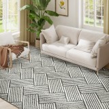HOMCOM Covor salon 230 x 160 cm fibra scurtă lavabil &icirc;n mașină hipoalergenic pentru sufragerie, dormitor, birou, gri | Aosom Romania