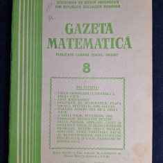 Carte - Gazeta Matematica, anul XCI, nr. 8, august 1986