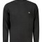 Pulover cu guler inalt barbati, cu mini logo brodat, Regular fit, negru, 2XL