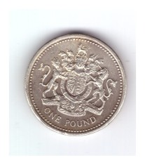 Moneda Anglia one pound / o lira 1983, stare relativ buna, curata