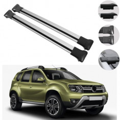 Set bare portbagaj aluminiu Dacia Duster I 2014-2018 cu bara originala longitudinala groasa