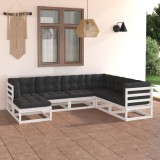 vidaXL Set mobilier de grădină cu perne, 7 piese, lemn masiv de pin 3076755