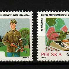 Polonia, 1984 | Aniversare 40 ani Protecţie Civillă şi Miliţie | MNH | aph