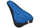 Husă cu gel pentru șa bicicletă, lycra, neagră/albastră, 15.5x25.5x5 cm