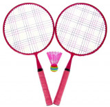 Set 2 rachete de badminton, ideale pentru copii, roz, Oem