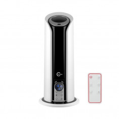 Umidificator de Aer Ultrasonic pentru Camera 60mp, Telecomanda, Timer, Randament 380ml/h, Putere 28W, Culoare Negru/Alb foto