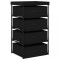 Gossi raft de depozitare cu 4 cosuri textile, negru, otel