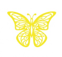 Sticker decorativ Fluture, Galben, 60 cm, 1149ST-2 foto